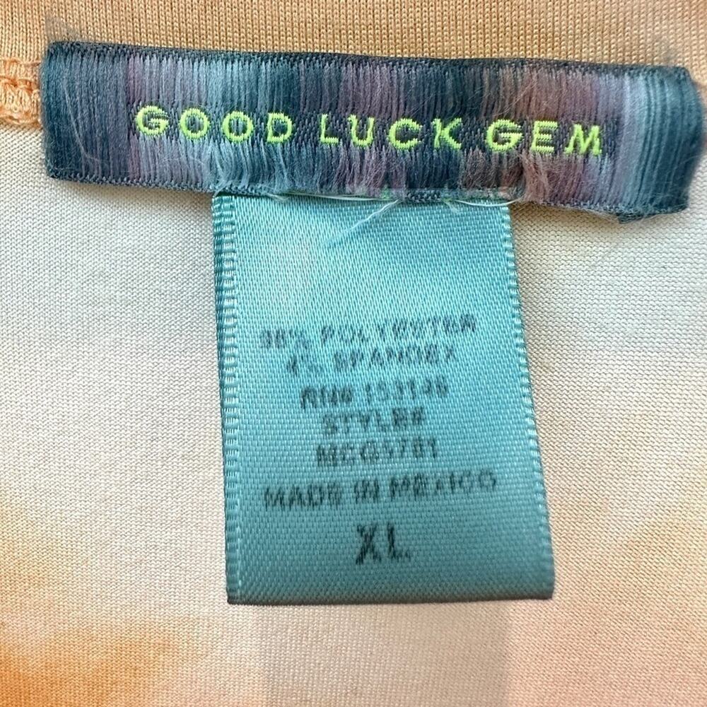 GOOD LUCK GEM | Tie Dye Babydoll Tunic Top Orange White | Size XL - Picture 5 of 5